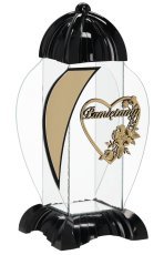 Schwarze Art-déco-Leuchte in Herzform, 39 cm – ZOZ4185