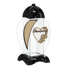 Schwarze Art-déco-Leuchte in Herzform, 39 cm *4185