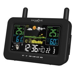 Multifunktionale RCC-Wetterstation mit Netz- und Batteriebetrieb, 16,5 x 4,5 x 13,5 cm, Schwarz *6007