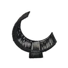 Schwarzer, freistehender Pflanztrog in Halbmondform, 36 x 15 x 43 cm, *0753