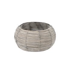Runder Flechtkorb, 39 x 21 cm, grau *0937