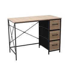 Industrieschreibtisch mit 3 Stoffschubladen, 100 x 50 x 75 cm *5336