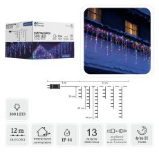 Lichtervorhang Sople mit 300 LEDs, mehrfarbig, Länge 3 + 12 m, *6311