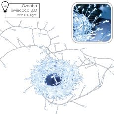 Mikro-LED-Lichterkette Cluster 500L, kaltweiß, Länge 3 + 7,5 m *6939