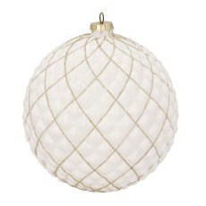 Weihnachtskugel aus Glas – opalisierend, verziert, 18 cm *7684
