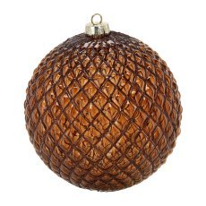 Glaskugel – braune Tannenzapfen-Optik, 18 cm *7820