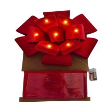 Rote Weihnachtsschleife für die Tür mit LED-Beleuchtung, 40 x 40 cm *8360