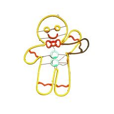 Weihnachtsdekoration – Lebkuchenfigur mit LED-Neonbeleuchtung, 42,4 x 1,2 x 52,5 cm *8575