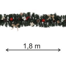 Weihnachtsdekoration – 1,8 m lange Girlande mit Schmuck *0027