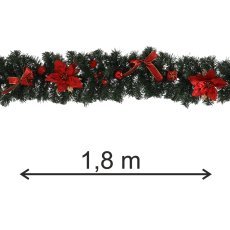 Chomik - Weihnachtsdekoration – rot-goldene Girlande 1,8 m *0164