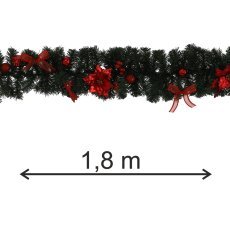 Weihnachtsdeko – rote Girlande, 1,8 m *0300