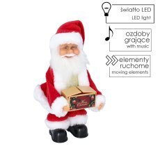 Weihnachtsmann mit „Merry Christmas“-Kiste – musikalisch, 30,5 cm *9404