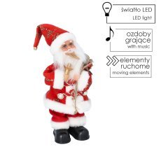 Nikolaus mit Laterne und Geschenken – singt und tanzt, 30 cm *9428