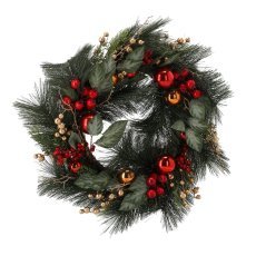 Weihnachtskranz 60 x 60 x 15 cm, Rot-Gold *9473