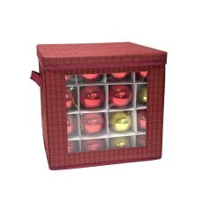 Roter Aufbewahrungsorganizer für Weihnachtsschmuck, 33 x 33 x 33 cm *9718