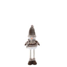 Weihnachtlicher Schneemann mit verstellbaren Beinen, 35–51 cm, braun *0355