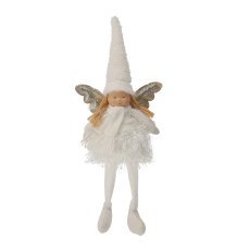 Weihnachtsengel 33 + 18 cm mit baumelnden Beinen, weiß *0379