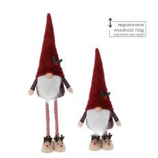 Weihnachtswichtel mit verstellbaren Beinen, 70–100 cm, Rot *0492