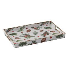 Weißes festliches Deko-Tablett, 39,5 x 25 x 3,3 cm *0591