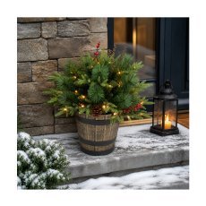Weihnachtliche LED-Dekoration – Arrangement im Topf, 60 cm *1581
