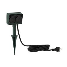 Grüne Gartensteckdosensäule mit 2 Steckdosen, 3 m *1512