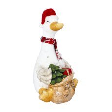 Weihnachtsfigur – Gans mit Geschenkesack und LED-Beleuchtung, 25,3 x 24,2 x 36,8 cm *3950