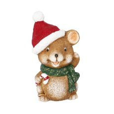Weihnachtsfigur – Hamster mit Zuckerstange, 19 x 18 x 34 cm *4070