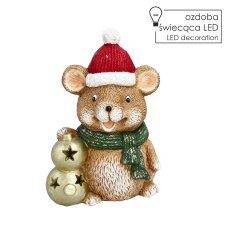 Weihnachtsfigur – Hamster mit LED-Kugeln, 23 x 17 x 33 cm *4087