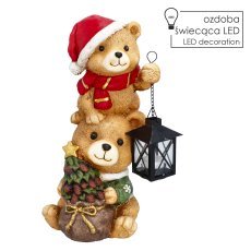 Weihnachtsfigur – Teddybär mit LED-Licht, 20 x 19 x 37 cm *4100
