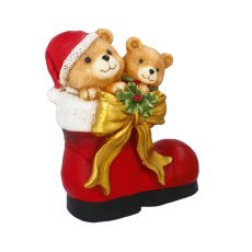Weihnachtsfigur – Bär im Weihnachtsstiefel, 35 x 20 x 38,5 cm *4117