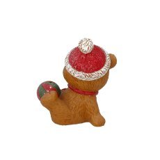 Weihnachtsfigur – Teddybär mit LED-Kugel, 19 x 13,5 x 20 cm *4179