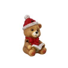Weihnachtsfigur – Teddybär mit LED-Schleife, 16 x 14 x 23,5 cm *4186