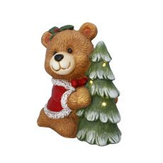 Weihnachtsfigur – Bär mit LED-Weihnachtsbaum, 28 x 17 x 32 cm *4209