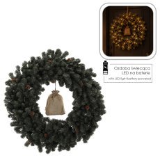 Weihnachtskranz Ø 50 cm mit Raureif-Effekt und LED-Beleuchtung *4544