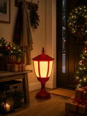 Weihnachtliche Mini-Laterne, 30 x 30 x 55 cm, Rot, warmweiße LED *3844