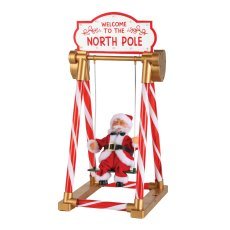 Weihnachtsmann auf der Schaukel – LED, Melodie, Bewegung, 49 cm *3882