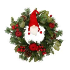 Weihnachtskranz 30 cm, roter Wichtel *5633