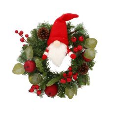 Weihnachtskranz 40 cm, roter Wichtel *5626
