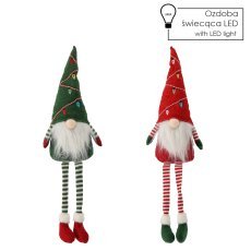 Weihnachtsdeko – Wichtel, 78 cm, mit baumelnden Beinen und LED-Beleuchtung, verschiedene Farben *6630