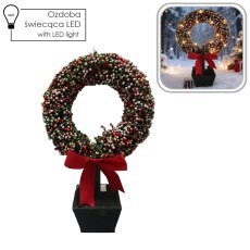 Weihnachtsdekoration – LED-Kranz im Topf, 47 cm *6708