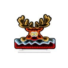 3D-Weihnachtsdekoration – Rentier mit LED-Endlosspiegel-Effekt, 38,5 x 33 cm *5770