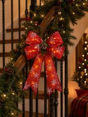 Rote LED-Weihnachtsschleife, 37 x 57 cm, 20 Lichter *5794