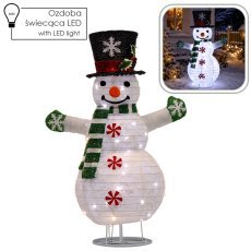 Weihnachtsdekoration – LED-Schneemann 70 cm, 40 Lichter, kaltweißes Licht *5909