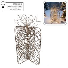 Weihnachtsdekoration – LED-Geschenk 31 x 50 cm, Gold *6722