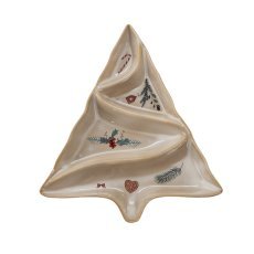 Porzellantablett 29,3 x 33,2 x 3,5 cm, Weihnachtsbaum „Winter Coffee“ *6883