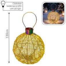 3D-LED-Weihnachtsdekoration – gelbe Christbaumkugel, 130 x 80 cm *9860