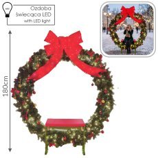 3D-LED-Weihnachtsdekoration – Kranz mit Sitzfläche, 180 cm *9877