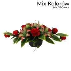 Set: Blumenstrauß für die Vase + Gesteck (Länge 80 cm, Breite 45 cm, Höhe 30 cm) *9227