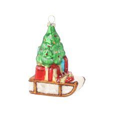 Glasanhänger – Schlitten mit Geschenken – BOZ7240