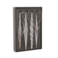 4-teiliges Set aus Glasanhängern für den Weihnachtsbaum – MAL1314